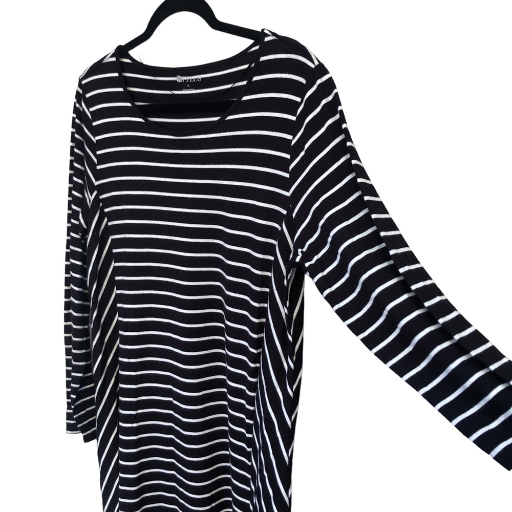 Stylus XL Long Sleeve Black Striped Dress size XL - Picture 5 of 13